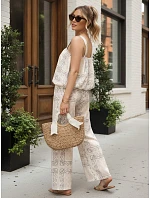 Dvoudílná dámská letní souprava s viskózou, béžová, FashionStreet AY1204
