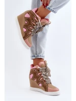 Dámské tenisky na podpatku růžové Leoppa Dámské tenisky na podpatku růžové Leoppa