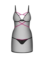 Dámská sexy košilka Novenes Chemise černá - Obsessive Dámská sexy košilka Novenes Chemise černá - Obsessive