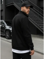 Pánská mikina na zip bez kapuce černá BX4110