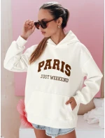 Dámská mikina oversize PARISSIA ecru FashionStreet BY1454