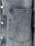 Dámská džínová košilová bunda oversize modrá FashionStreet TY5602