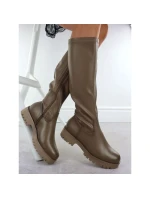 Dámské boty na platformě khaki Potocki 25-12729