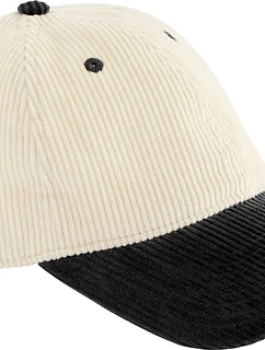 Beechfield B 690 6 panelová kšiltovka "Contrast Corduroy" 53.0690 natural/black