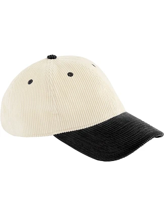 Beechfield B 690 6 panelová kšiltovka "Contrast Corduroy" 53.0690 natural/black