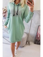 Šaty s reflexním potiskem tmavě mátové