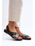 Zazoo 40141 Kožené Sandály Na Suchý Zips Černé Zazoo 40141 Kožené Sandály Na Suchý Zips Černé