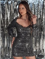 TWINKLE TWIST flitrové šaty černé FashionStreet EY2555