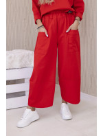 Komplet nových mikinových kalhot Punto červený