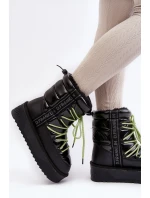 Dámské sněhové boty s tlustou podrážkou veganské DFranklin DFSH371007 černé