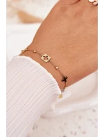 Náramek ze nerezové oceli s zlatými přívěsky