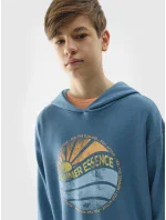 Chlapecká mikina s kapucí 4F - modrá Chlapecká mikina s kapucí 4F - modrá