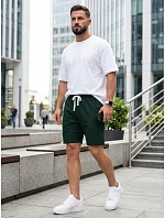 Pánské teplákové kraťasy, tmavě zelené, FashionStreet SX2634