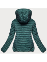 Zelená prošívaná dámská bunda s kapucí (2021-09)