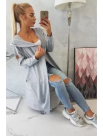 Dlouhá pláštěnka s kapucí šedá Dlouhá pláštěnka s kapucí šedá