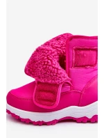 Dětské růžové zateplené sněhule s rzepem Big Star MM374121