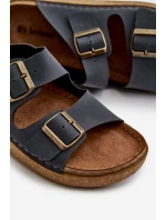 Lehké pohodlné pánské žabky s přezkami Inblu MT000016 modré