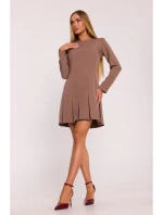 M872 Šaty s obrácenými záhyby - mocca