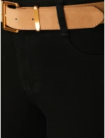 Dámské kalhoty mom fit s páskem černé FashionStreet UY2873