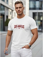Pánské bavlněné tričko s nápisem, bílé, FashionStreet NX5136R Pánské bavlněné tričko s nápisem, bílé, FashionStreet NX5136R