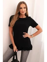 Dámská blůza s volánem dole černá Dámská blůza s volánem dole černá