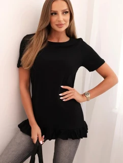 Dámská blůza s volánem dole černá
