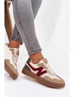 Dámské nízké ekologické kožené tenisky Bežowe Givelle Dámské nízké ekologické kožené tenisky Bežowe Givelle