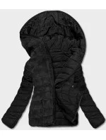 Černá krátká oboustranná dámská zimní bunda (2M-21507)