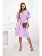Šaty s vrstveným výstřihem světle fialová