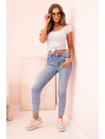 Dámská klasická bavlněná blůza s krátkým rukávem modrá