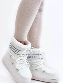 Dámské vázané sněhové boty bílé Soia