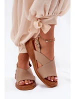 Dámské Sandály Na Klínu Z Eko Kůže Béžové Quilara Dámské Sandály Na Klínu Z Eko Kůže Béžové Quilara