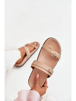 Dámské Pantofle S Přezkami Béžové Brinella Dámské Pantofle S Přezkami Béžové Brinella