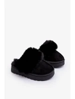 Dětské pantofle s kožíškem, Black Birasta