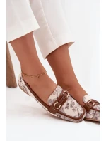 Dámské vzorované mokasíny Evelora – béžovo/hnědé
