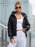 Dámská prošívaná bunda s kapucí, černá, FashionStreet TY5759