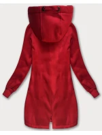 Červená dlouhá dámská mikina s kapucí (AMG-675/2)