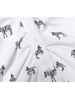 Dámská halenka s límečkem a vzorem zeber (AWY2011D) bílá - Fashion Dámská halenka s límečkem a vzorem zeber (AWY2011D) bílá - Fashion