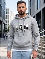 Pánská mikina s kapucí a potiskem TOKYO, světle šedá, FashionStreet NX5146BX Pánská mikina s kapucí a potiskem TOKYO, světle šedá, FashionStreet NX5146BX