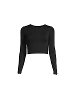 CASALL Crop Tričko s dlouhým rukávem Black CASALL Crop Tričko s dlouhým rukávem Black
