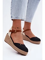 Dámské sandály Espadryle na platformě Wrangler 20261087-25Y Černé Dámské sandály Espadryle na platformě Wrangler 20261087-25Y Černé
