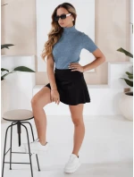 Dámský žebrovaný svetr s krátkým rukávem GIRLGLORY blue FashionStreet MY2555