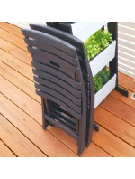 SADA 4 SKLÁDACÍCH PLASTOVÝCH ŽIDLÍ KOMODO V ANTRACITOVÉ BARVĚ