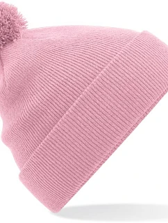 Beechfield B 426B Dětská pletená čepice s bambulí 53.426B dusky pink