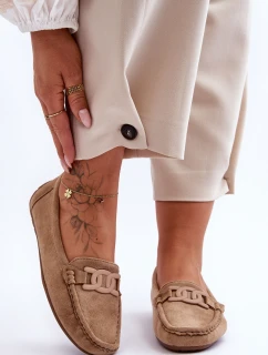 Dámské módní semišové mokasíny hnědé Rabell