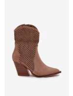 Dámské otevřené kotníkové boty na podpatku Béžové Rivorina