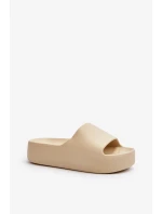 Dámské béžové pantofle Oreithano se silnou podrážkou