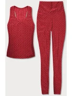 Červený sportovní komplet - top a legíny (YW88037-5)