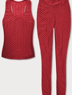 Červený sportovní komplet - top a legíny (YW88037-5)