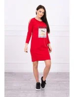 Šaty s potiskem Dream červené